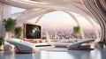 Futuristic lounge living room