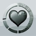 Futuristic Love Symbol with Progress Bar Royalty Free Stock Photo