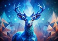 Futuristic Low Poly Blue Deer A Surreal Tech Art Design for 2025 Evoking a Blend of Nature and Royalty Free Stock Photo