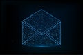 A futuristic low-poly email icon designed Royalty Free Stock Photo