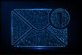 A futuristic low-poly email icon designed Royalty Free Stock Photo