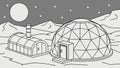 Futuristic Lunar Base with Geodesic Domes, vector design Generative AI Royalty Free Stock Photo