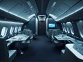 Futuristic luxurious corporate plane interior design. Ai Generated Royalty Free Stock Photo