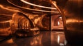 Futuristic Luxury: Gold and Brushed Copper Interior Desig