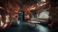 Futuristic Luxury: Platinum & Antique Copper Interior Desig