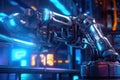 Futuristic Machines in Factory: Industrial robotic arm