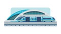 Futuristic Maglev Train and Modern Architecture, vector design Generative AI Royalty Free Stock Photo