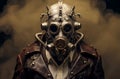 Futuristic Man gas mask steampunk. Generate Ai Royalty Free Stock Photo