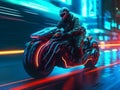 Futuristic a man and motorcycle Futuristic werwolf and motorcycle Royalty Free Stock Photo