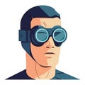 A futuristic man wearing protective eyewear Royalty Free Stock Photo