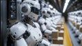 Futuristic Manufacturing Facility with Advanced Robots in Action