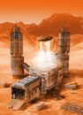 Futuristic Mars Base Colony
