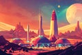 Futuristic Mars Base Royalty Free Stock Photo