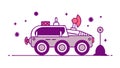 Futuristic Mars Rover with Antennas for Space Exploration, vector design Generative AI Royalty Free Stock Photo