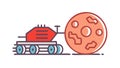 Futuristic Mars Rover Space Probe Red Planet Exploration Vector, vector design Generative AI Royalty Free Stock Photo