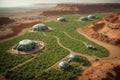 Futuristic Mars Terraforming and Colonization. Royalty Free Stock Photo