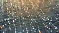 Futuristic matrix of glowing cubes 3D render