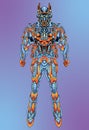 Futuristic mecha robot body armor illustration design