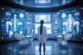Medical advanced technology analyze and monitor the human body. Generative AI Royalty Free Stock Photo