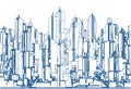 Futuristic Megalopolis City Of Skyscrapers Vector Royalty Free Stock Photo