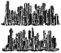 Futuristic Megalopolis City Of Skyscrapers Vector Royalty Free Stock Photo