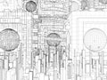 Futuristic Megalopolis City Structure Vector