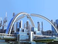 Futuristic megalopolis skyline architecture Royalty Free Stock Photo