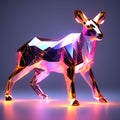 Futuristic Menagerie: Abstract Animal Art in Black Background, a 3D Rendering with Glowing Low-Polygonal Elements, Creating an Royalty Free Stock Photo