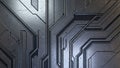 Futuristic Metal Panel Background Texture Industrial Cyberpunk Geometric Surface Design Royalty Free Stock Photo