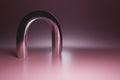 Futuristic metal pink arch background 3d illustration