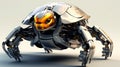 Futuristic metal Tank Animal Robot with Shield like robotic Transportation in Army