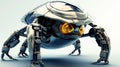 Futuristic metal Tank Animal Robot with Shield like robotic Transportation in Army