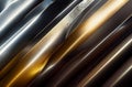 Futuristic metal texture background. Stainless steel, chrome, chromium, silver, aluminium, golden, gold, blue neon elements Royalty Free Stock Photo