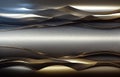 Futuristic metal texture background. Stainless steel, chrome, chromium, silver, aluminium, golden, gold, blue neon elements Royalty Free Stock Photo