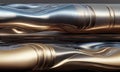 Futuristic metal texture background. Stainless steel, chrome, chromium, silver, aluminium, golden, gold, blue neon elements Royalty Free Stock Photo