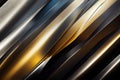 Futuristic metal texture background. Stainless steel, chrome, chromium, silver, aluminium, golden, gold, blue neon elements Royalty Free Stock Photo