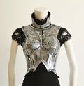 Futuristic metallic bodice on mannequin