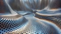 Futuristic Metallic Landscape with Perforated Surface Royalty Free Stock Photo