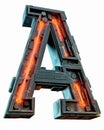 Futuristic Metallic Letter A