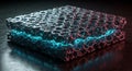 Futuristic metallic matrix crack with cyan power Royalty Free Stock Photo