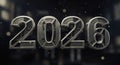 Futuristic metallic 2026 number design for technology Royalty Free Stock Photo
