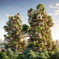 A futuristic metropolis thrives with vertical forests, blending civil architecture seamlessly with nature. Explore the vision of