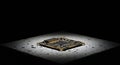 Futuristic microchip highlighted on dark stone Royalty Free Stock Photo