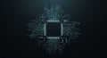 Futuristic microchip processor technology design Royalty Free Stock Photo