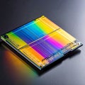 Futuristic Microprocessor with Rainbow Colors Royalty Free Stock Photo