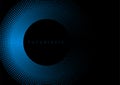 Futuristic minimal tech blue halftones dotted circles abstract background