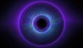 Futuristic Mockup Round and Abstract Iris in a Vibrant Scene, Showcasing Advanced Technology and Bold Colors Amidst an Evolving