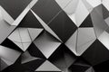 Futuristic modern background with grey and black concrete and metallic wall, texture with geometric striped and polygonal elements Royalty Free Stock Photo