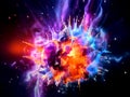 futuristic modern of Explosions nebula in galaxy, hard attack, cinematic, fantasy