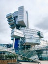 Futuristic modern glass administrative building of Bank Nord LB in Hannover